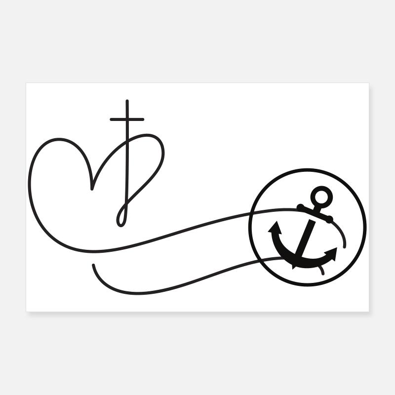 Glaube liebe Hoffnung- anpassbar - Poster 90x60 cm - Weiß