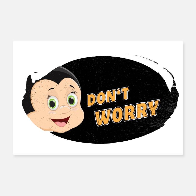 Dont worry be happy with Comic Poster 90x60 cm