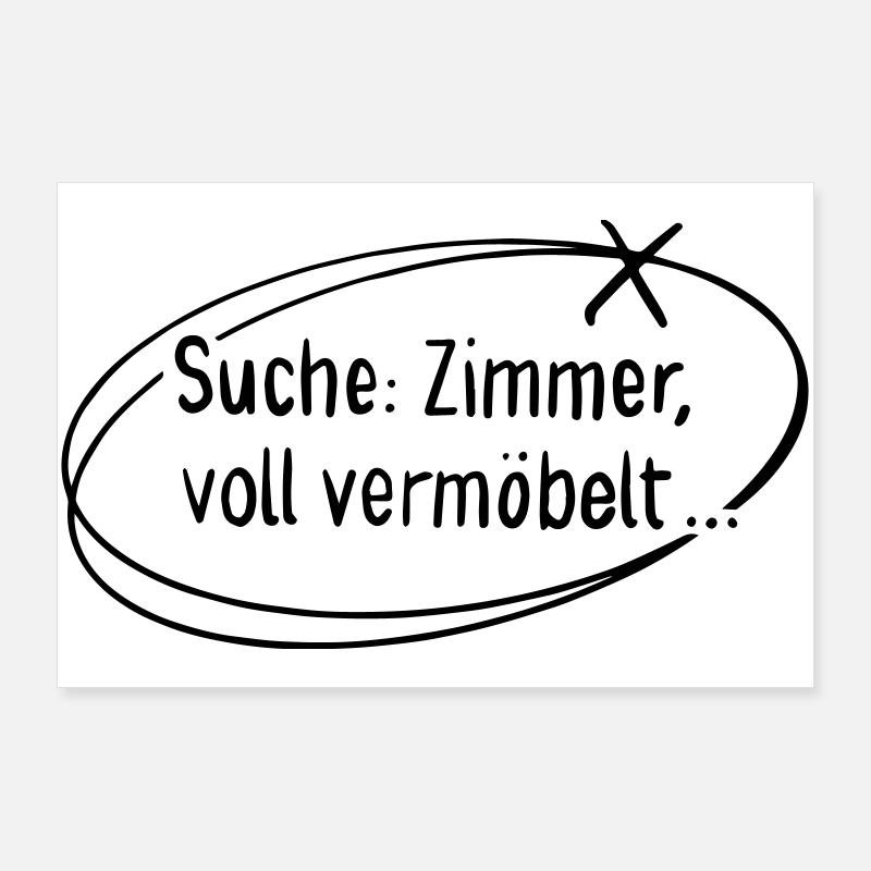 Suche Zimmer, voll vermöbelt Poster 90x60 cm
