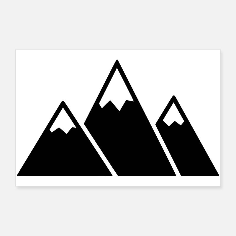 Montagnes Mountain Mountain Hiking Outdoor Vector Poster 90 x 60 cm