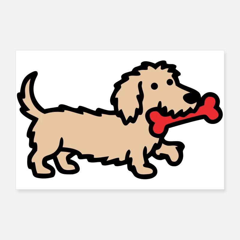 Terrier Doodle Bone Comic Poster 36" x 24" (90x60 cm)