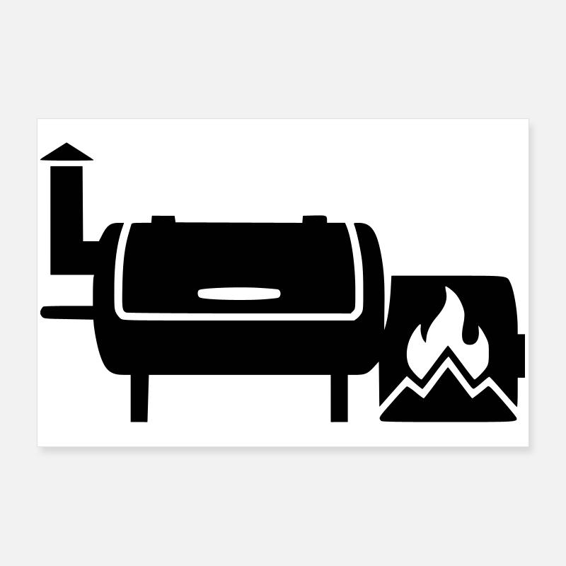 BBQ Smoker Grillmeister Pulled Pork Grilling Poster 36" x 24" (90x60 cm)