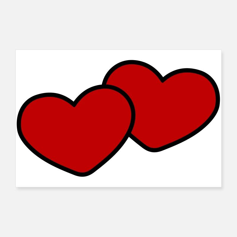 Herzen Paar Ehe Poster 90x60 cm
