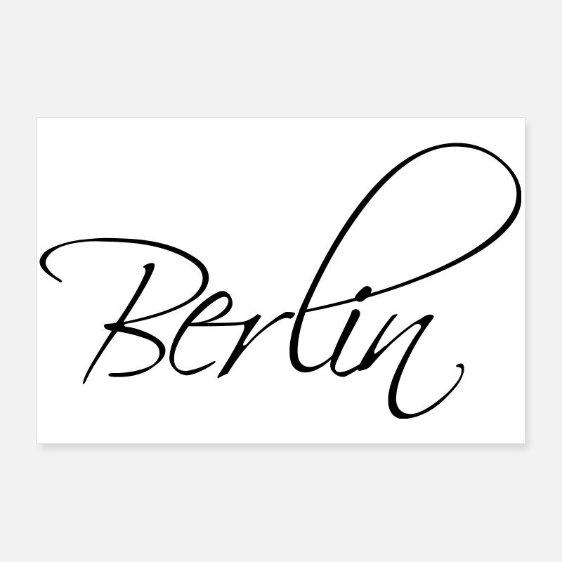 Lettrage de calligraphie de Berlin Poster 90 x 60 cm