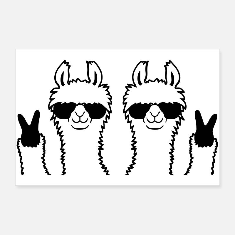 Friends Team Lama Peace Poster 36" x 24" (90x60 cm)