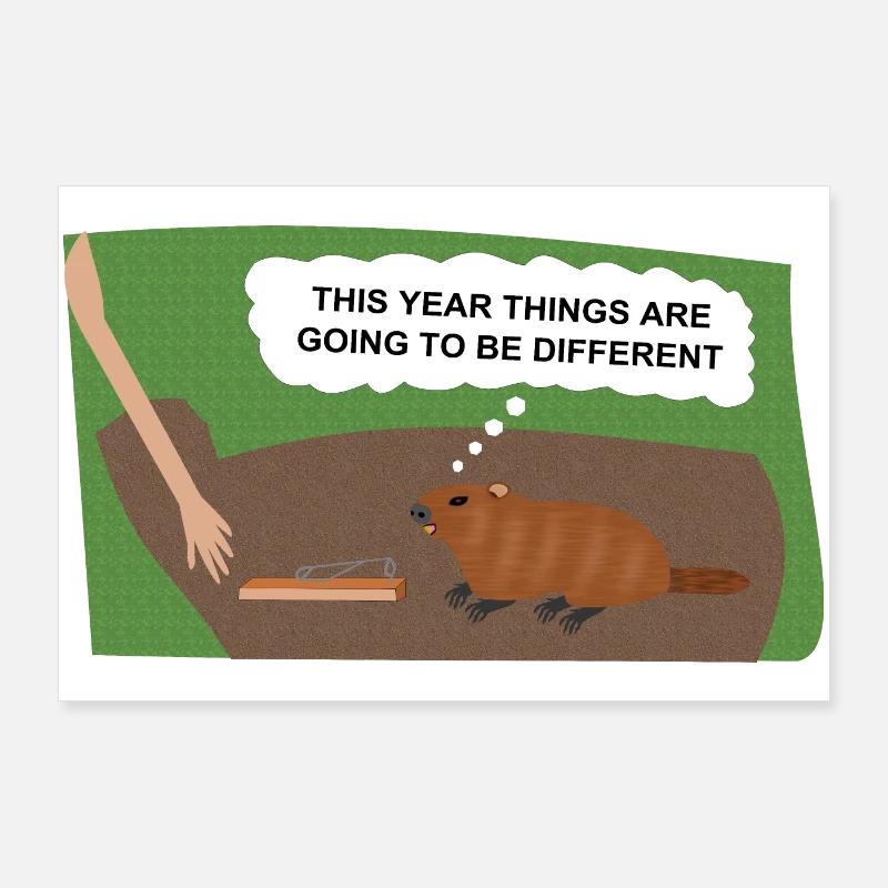 Evil Groundhog Gets Revenge Poster 36" x 24" (90x60 cm)