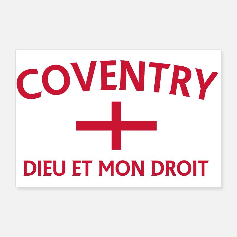 Coventry Cross Design mit englischer Flagge Poster 90x60 cm