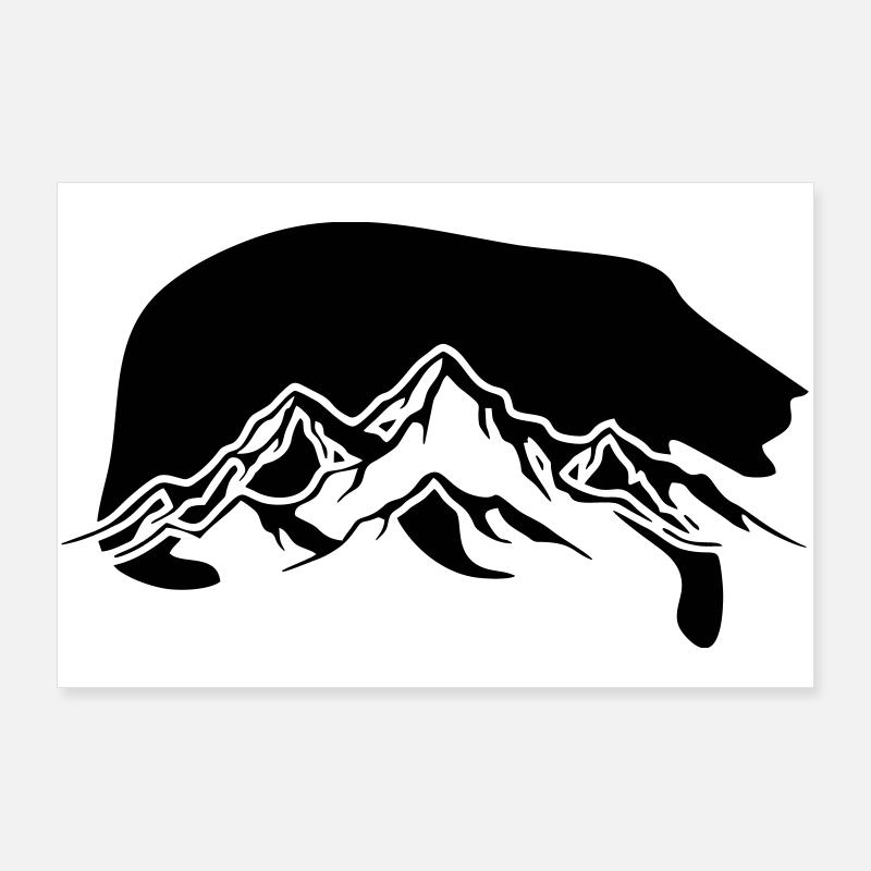 ours des montagnes Poster 90 x 60 cm