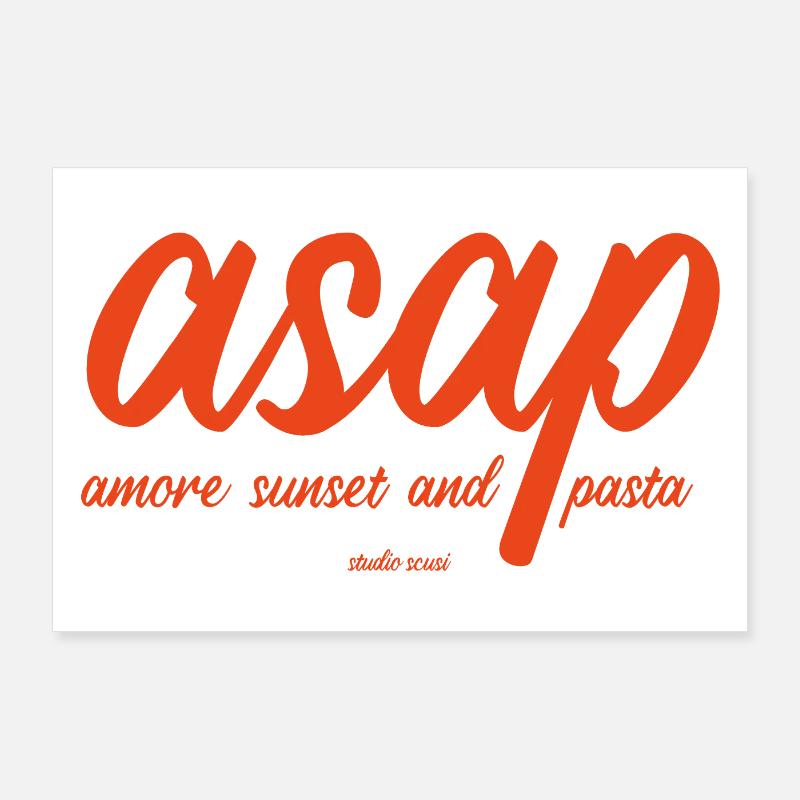 ASAP - Amore Coucher de soleil et pâtes Poster 90 x 60 cm