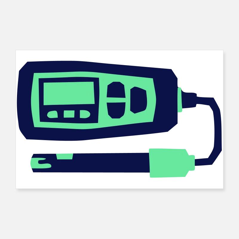 pH Meter Hydroponics Tool Poster 36" x 24" (90x60 cm)