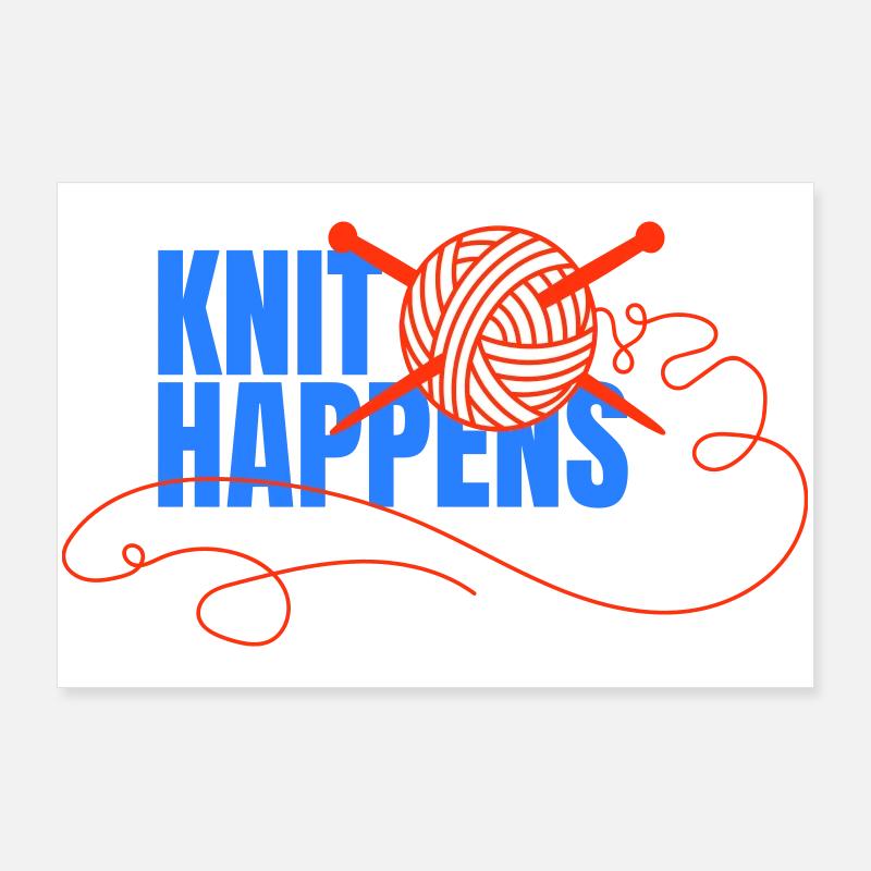 Logo Knit Happens Conception tricotée Poster 90 x 60 cm