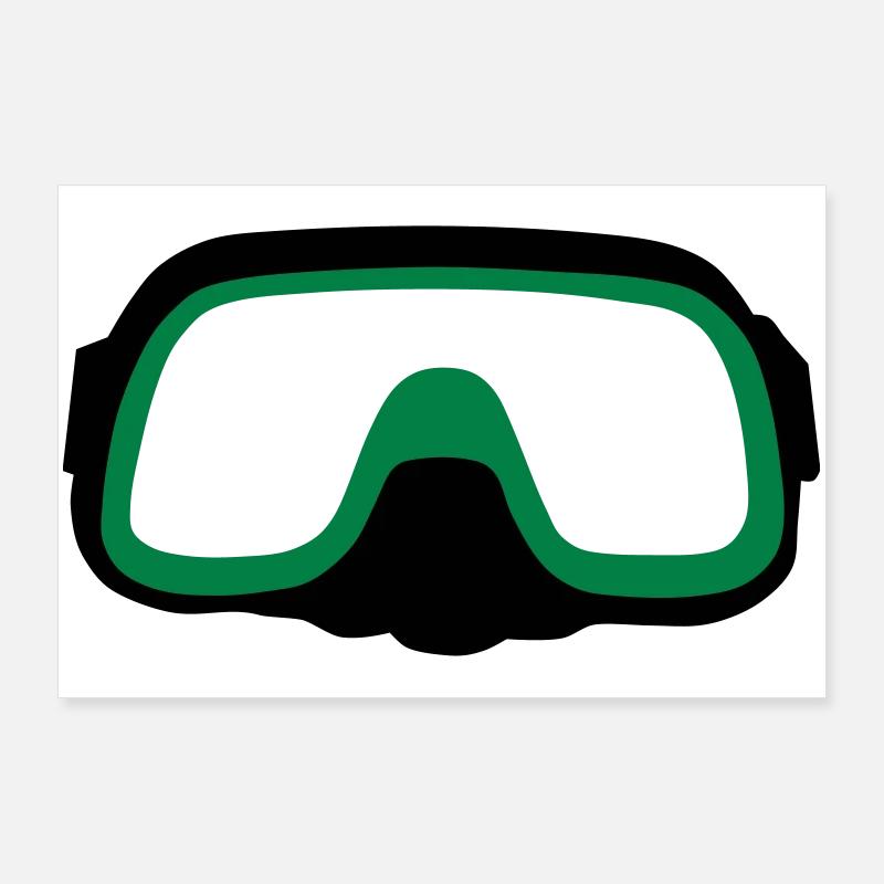 Masque de plongée sous-marine Poster 90 x 60 cm