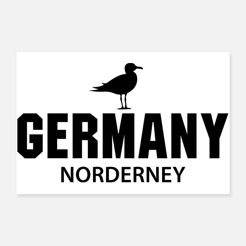 Norderney GERMANY - Poster 90x60 cm - Weiß