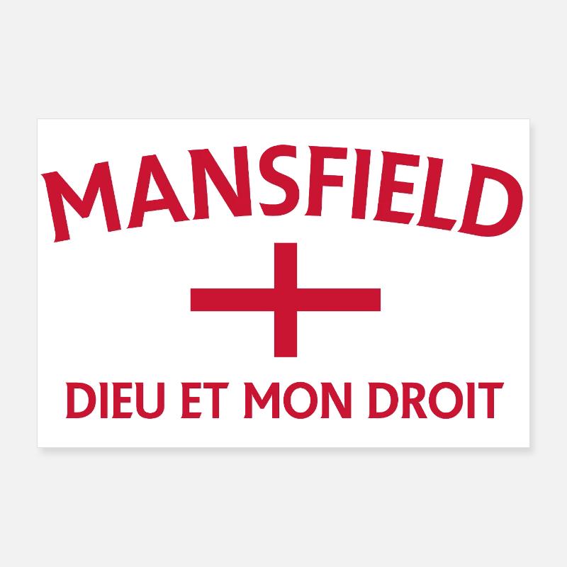 Drapeau anglais Mansfield Le droit de Dieu Poster 90 x 60 cm