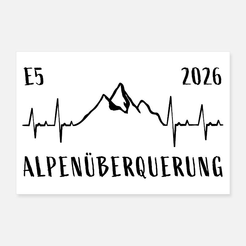 Traversée des Alpes E5 2026 Poster 90 x 60 cm