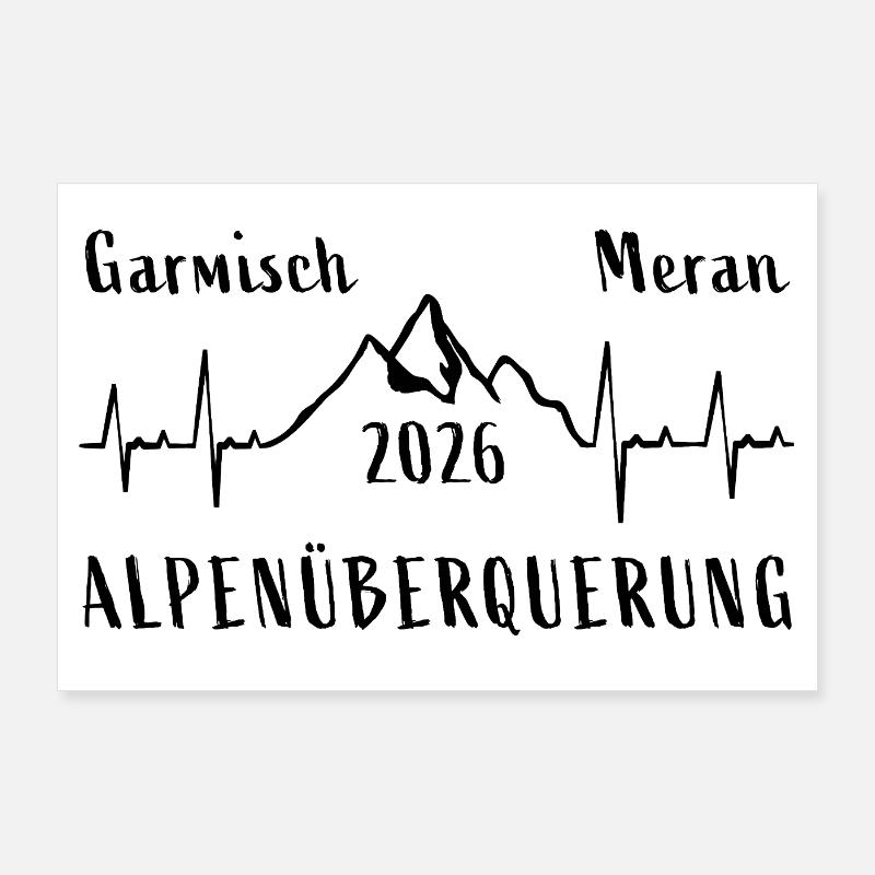 TRAVERSER LES ALPES 2026 Oberstdorf, Merano Poster 90 x 60 cm