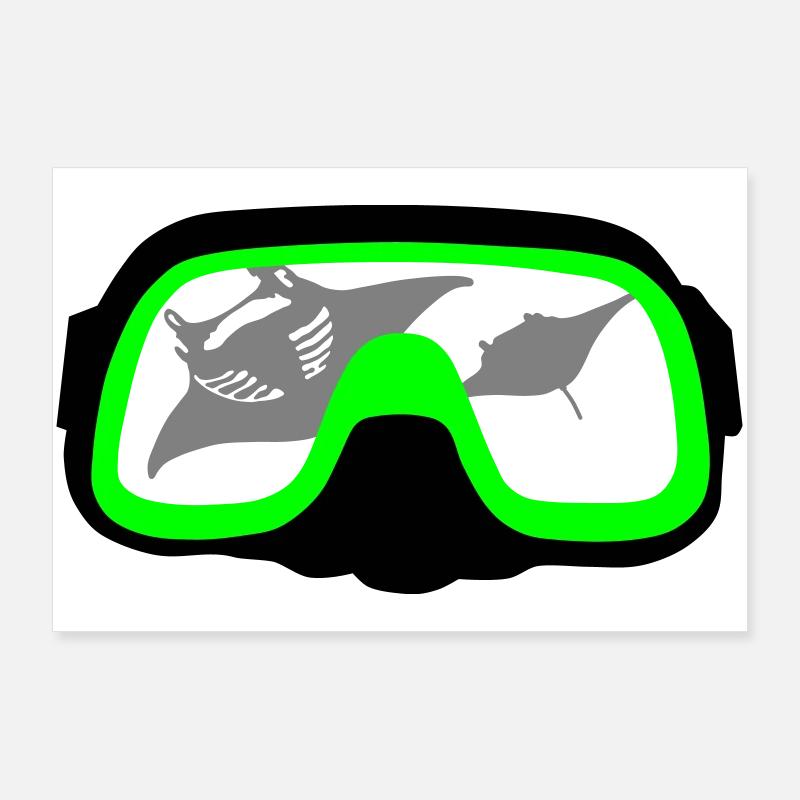 Lunettes de plongée Poster 90 x 60 cm