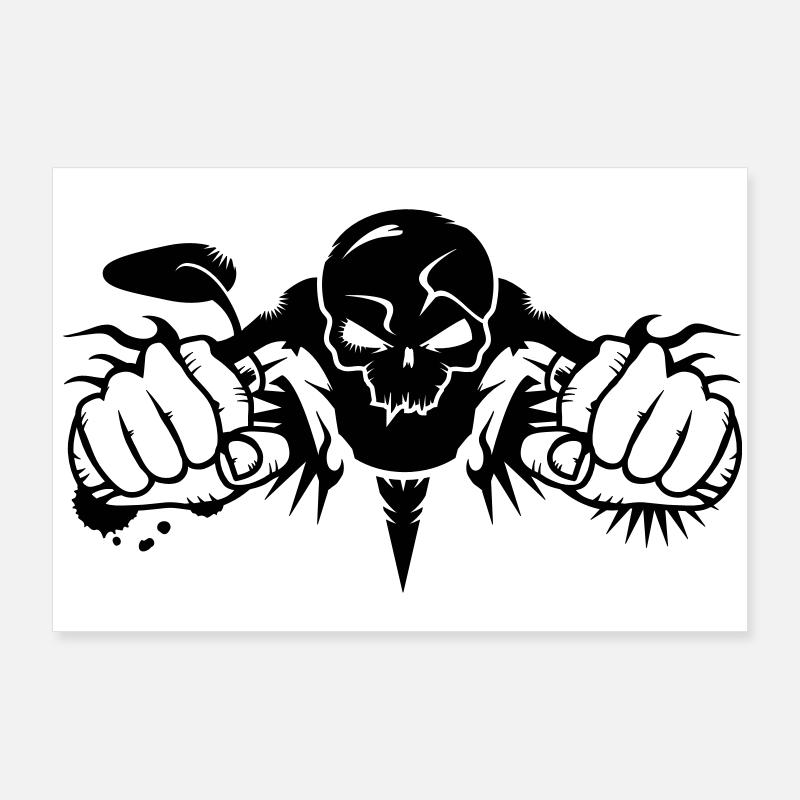 Skull Motorcycle Poster 36" x 24" (90x60 cm)
