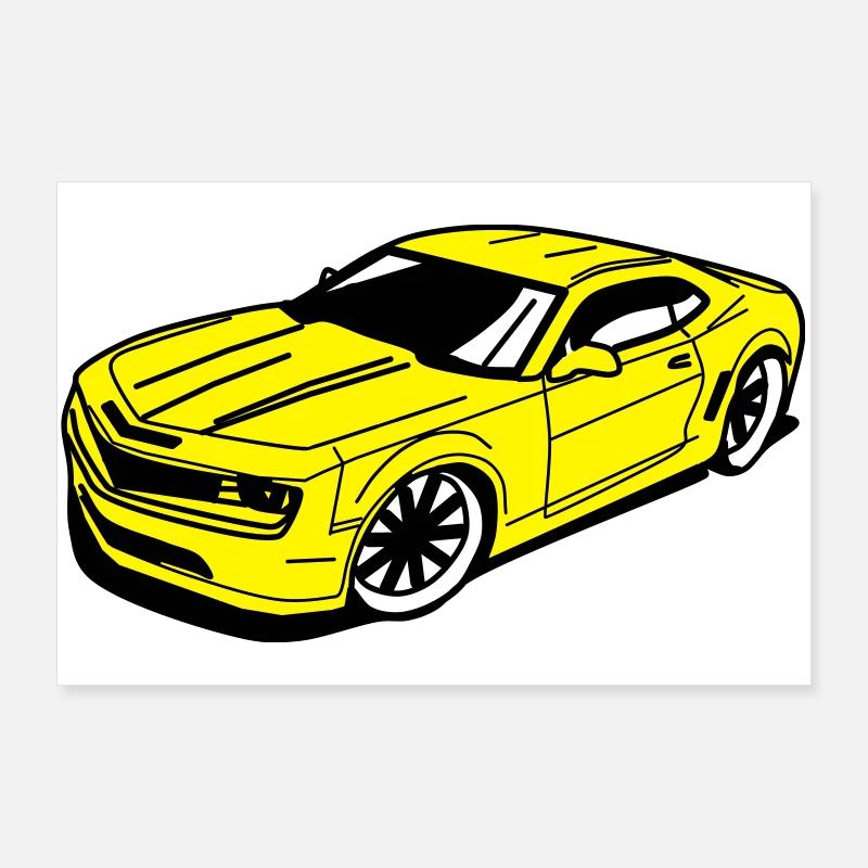 Camaro - Poster 90 x 60 cm - blanc