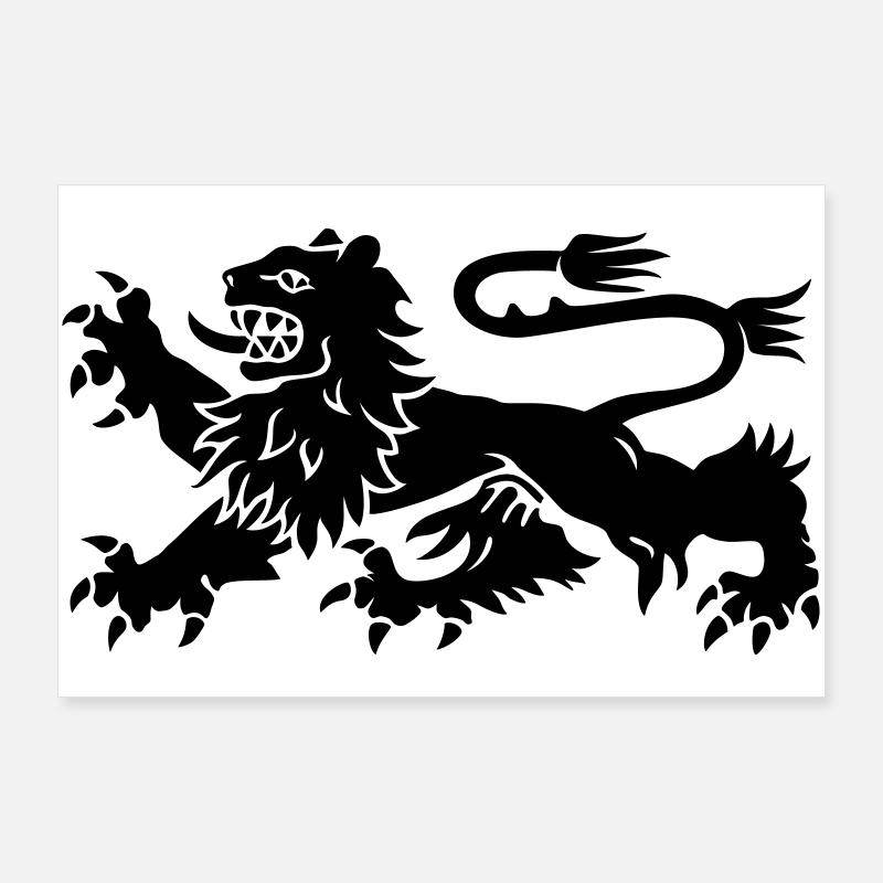 Lion - Poster 36" x 24" (90x60 cm) - white