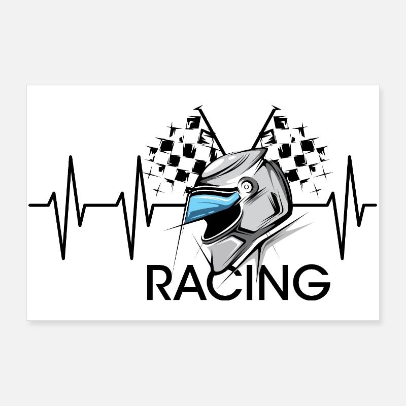 Casque de course Pulse Moto Heartbeat Icon Icon Poster 90 x 60 cm