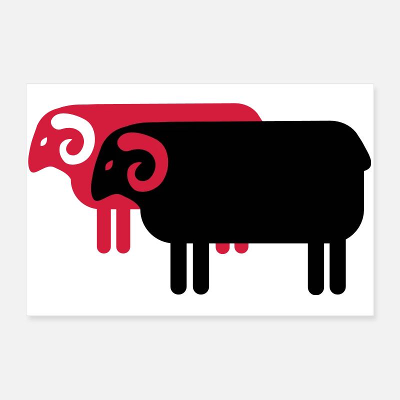 sheep - Poster 36" x 24" (90x60 cm) - white