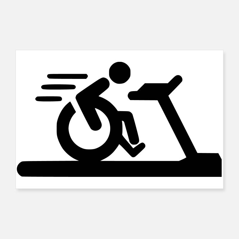 Fitness im Rollstuhl # - Poster 90x60 cm - Weiß