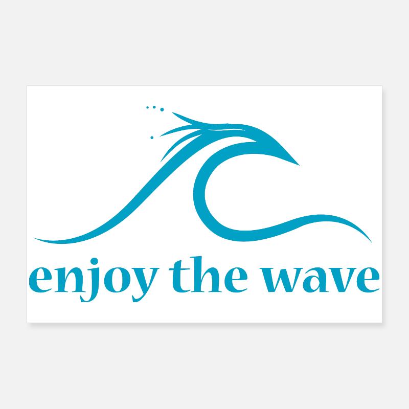 wave waves wave wave surfing icon Logo icon Poster 36" x 24" (90x60 cm)