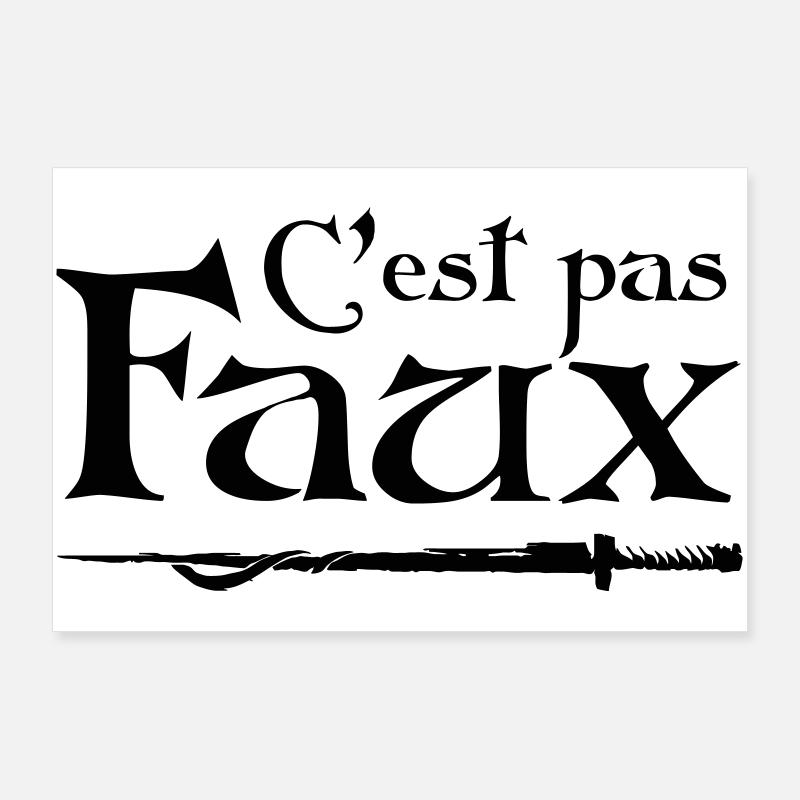 C'est pas faux - Perceval - Poster 90 x 60 cm - blanc