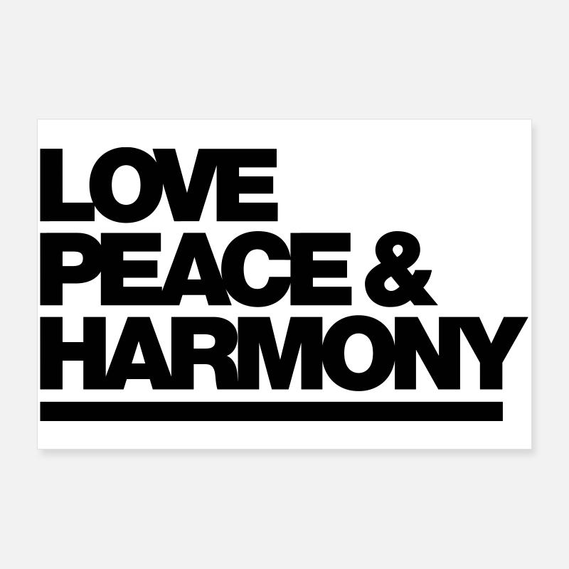 Typo Love Peace Harmony 1C Poster 90x60 cm
