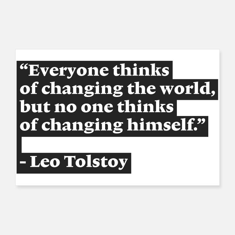 09 Tolstoï - Poster 90 x 60 cm - blanc