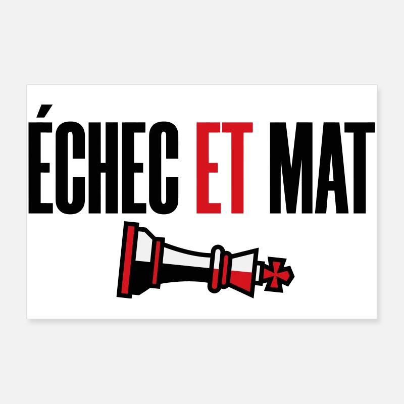 Victoire Échec et Mat Roi Renversé Style Moderne Poster 90 x 60 cm