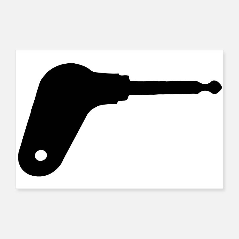 Oldtimer tractor ignition key - Poster 36" x 24" (90x60 cm) - white