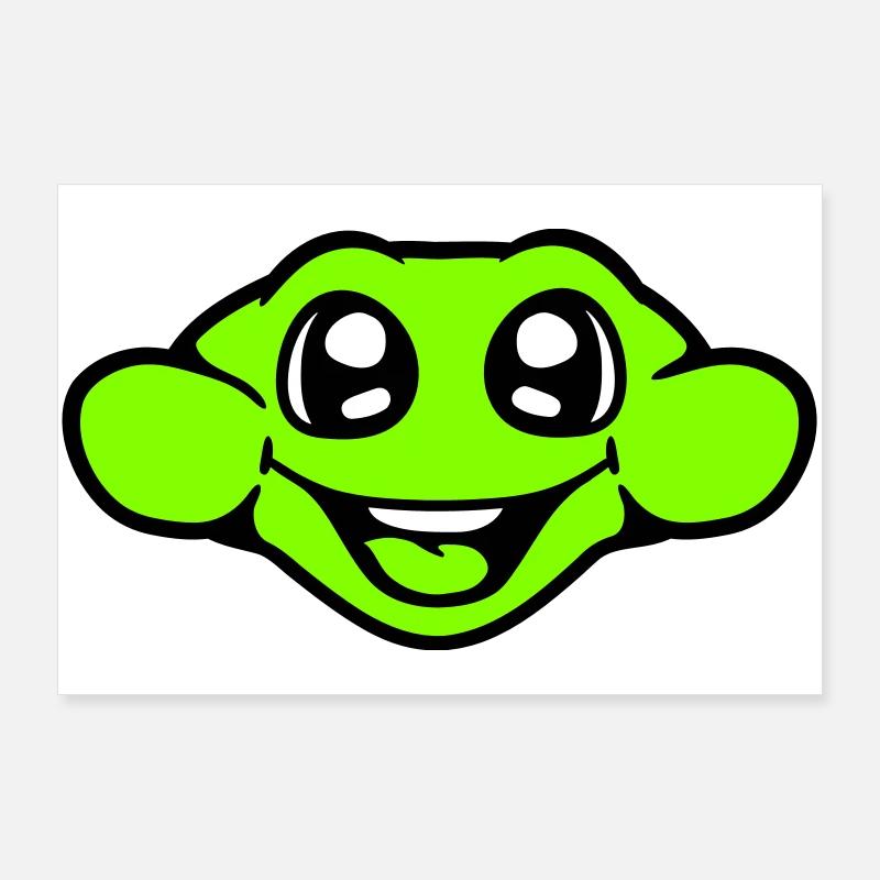 Frog Toad Smiles Funny Comic Happy Cool Poster 36" x 24" (90x60 cm)