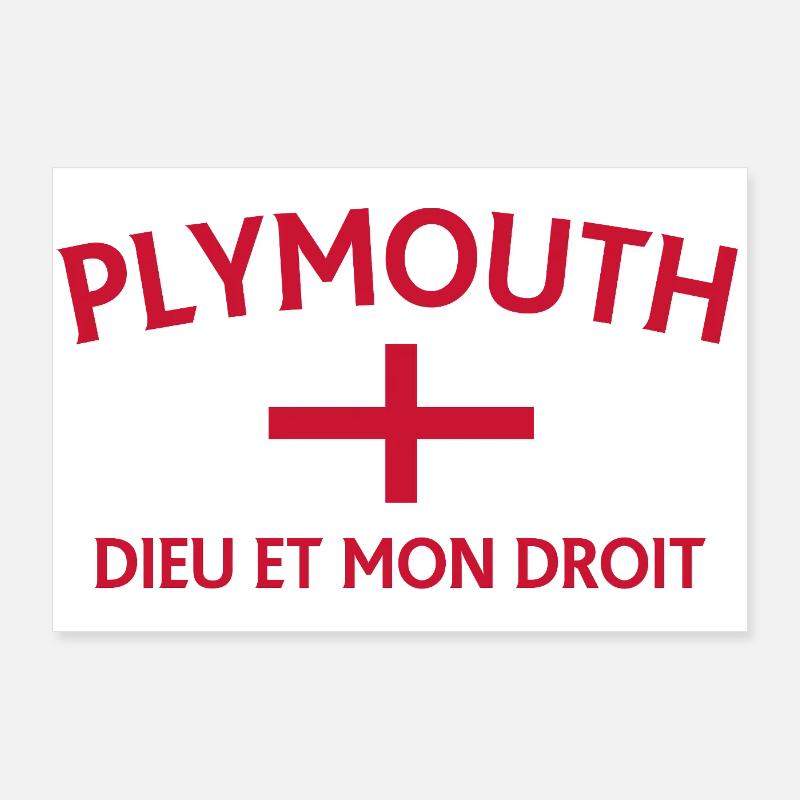 Devise du drapeau de Plymouth Poster 90 x 60 cm