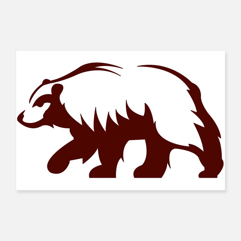 Silhouette de l’ours de la forêt Poster 90 x 60 cm