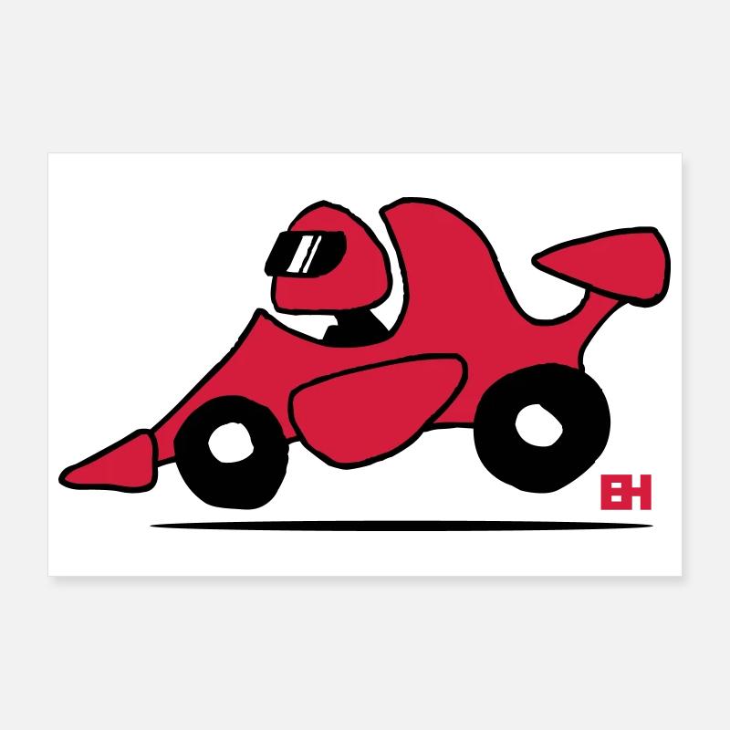 voiture de course Poster 90 x 60 cm