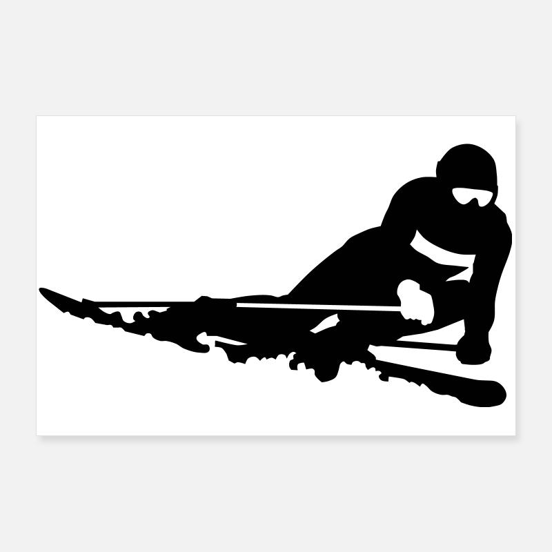 ski - Poster 90 x 60 cm - blanc