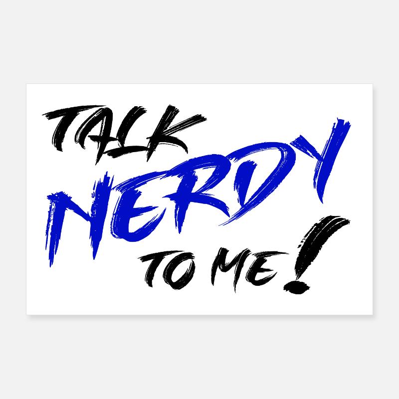 Nerd Graffiti Blue Poster 36" x 24" (90x60 cm)