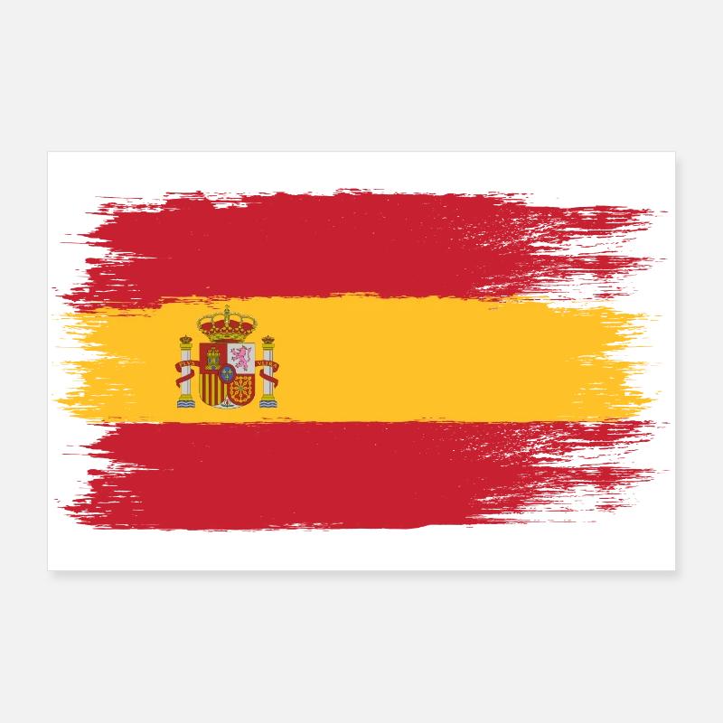 Drapeau espagnol, Viva Spain, symbole d’unité - Poster 90 x 60 cm - blanc