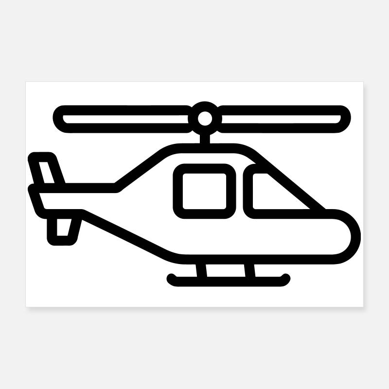 hélicoptère Poster 90 x 60 cm