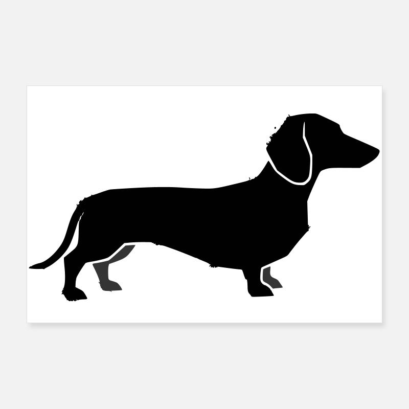 Dackel Hund Silhouette Poster 90x60 cm
