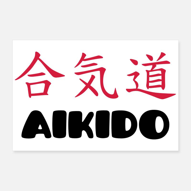 Aikido - Poster 90 x 60 cm - blanc