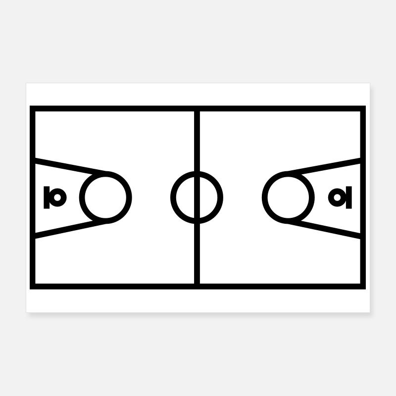 Terrain de basket Poster 90 x 60 cm