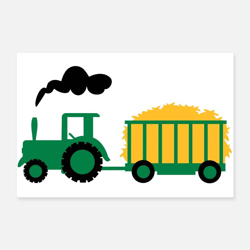 traktor kind geschenk Poster 90x60 cm