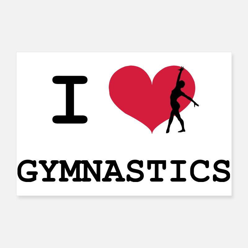 I Love Gymnastics Poster 36" x 24" (90x60 cm)