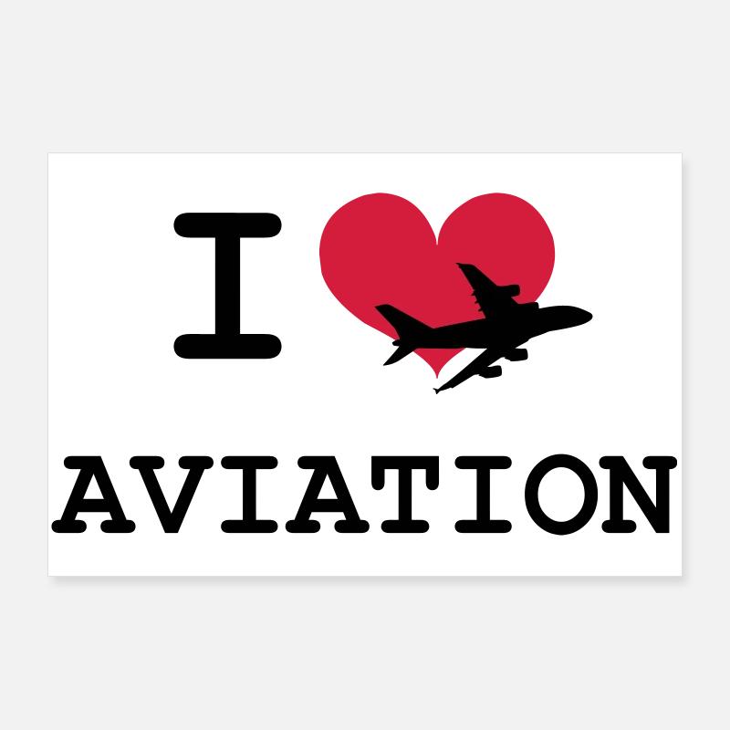 I Love Aviation [Pilot] Poster 36" x 24" (90x60 cm)