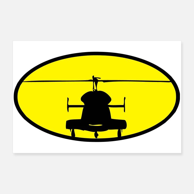 Logo de l'hélicoptère Poster 90 x 60 cm