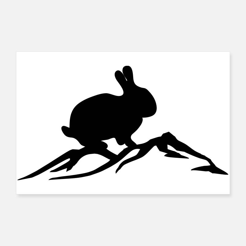 Hase auf Berg Poster 90x60 cm