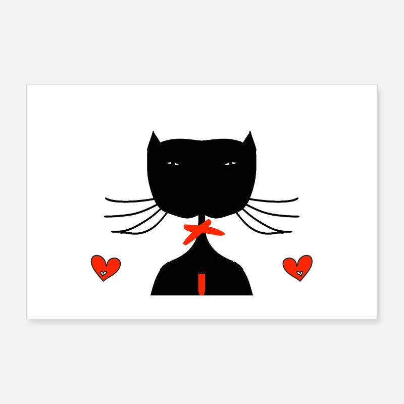 chat noir Poster 90 x 60 cm